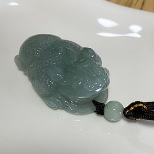 Natural Jadeite Money Toad Pendant | Icy Translucent Jade Carving | Wealth